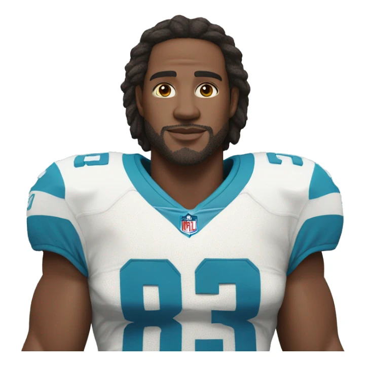 White skin color nfl player blue jersey sticker