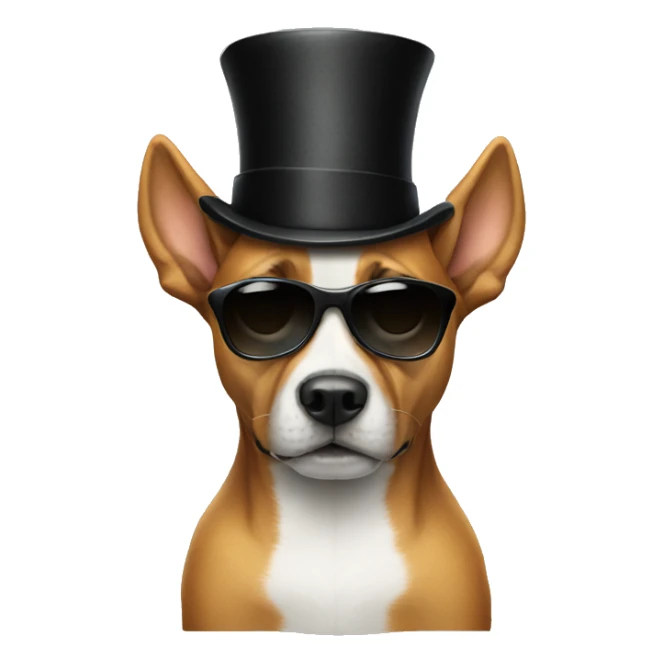 Dog with sunglasses and a top hat  sticker