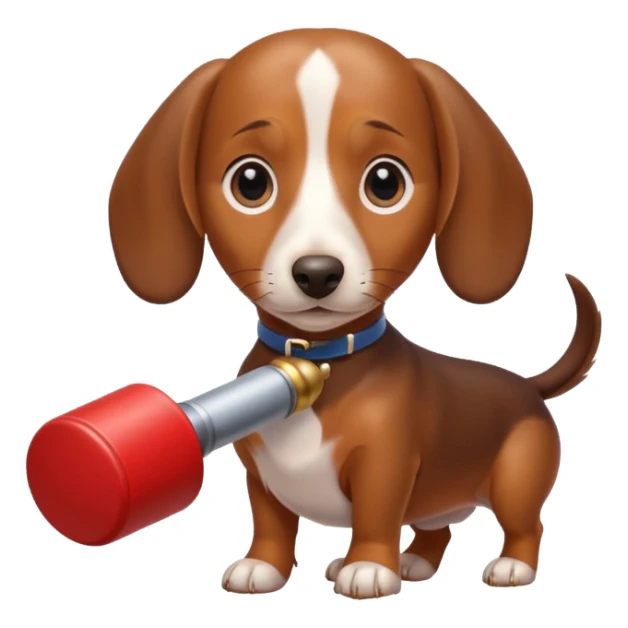 Dachshund dog Holding rpg sticker