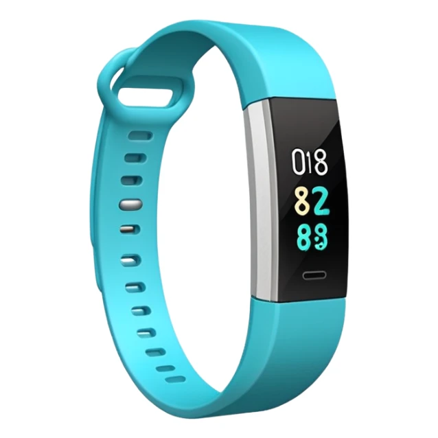a #00DDC5 fitbit band in the style of an ios emoji  sticker