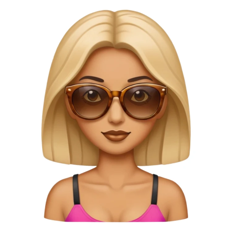 women tanning with sunglasses on sticker