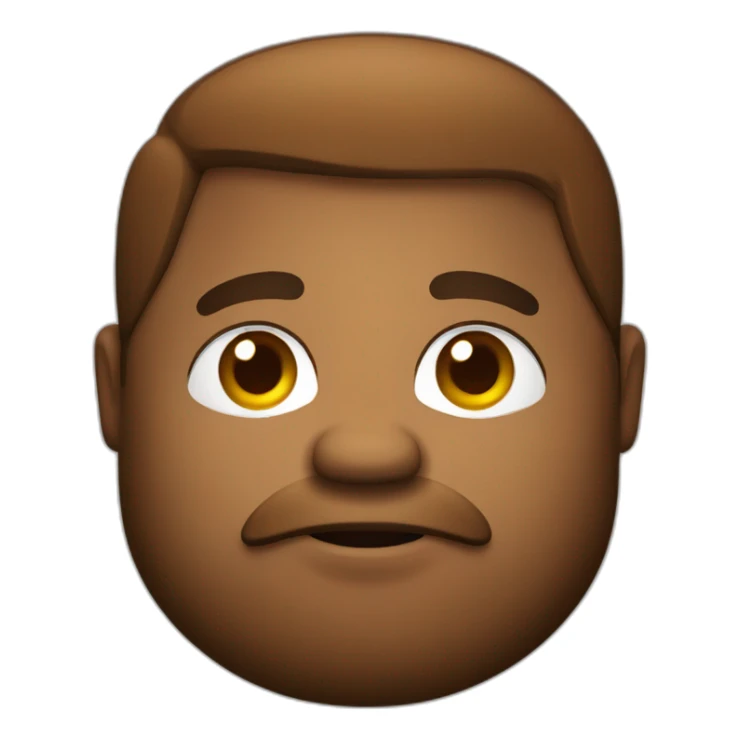 A fat brown person’s face with a light and messy beard sticker