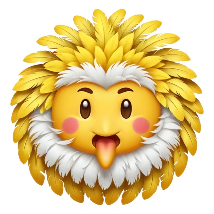 classic yellow round face emoji spitting feathers sticker
