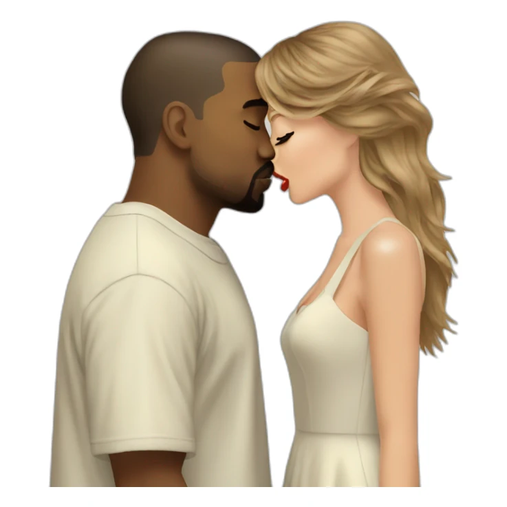 Kanye West kissing Taylor Swift sticker
