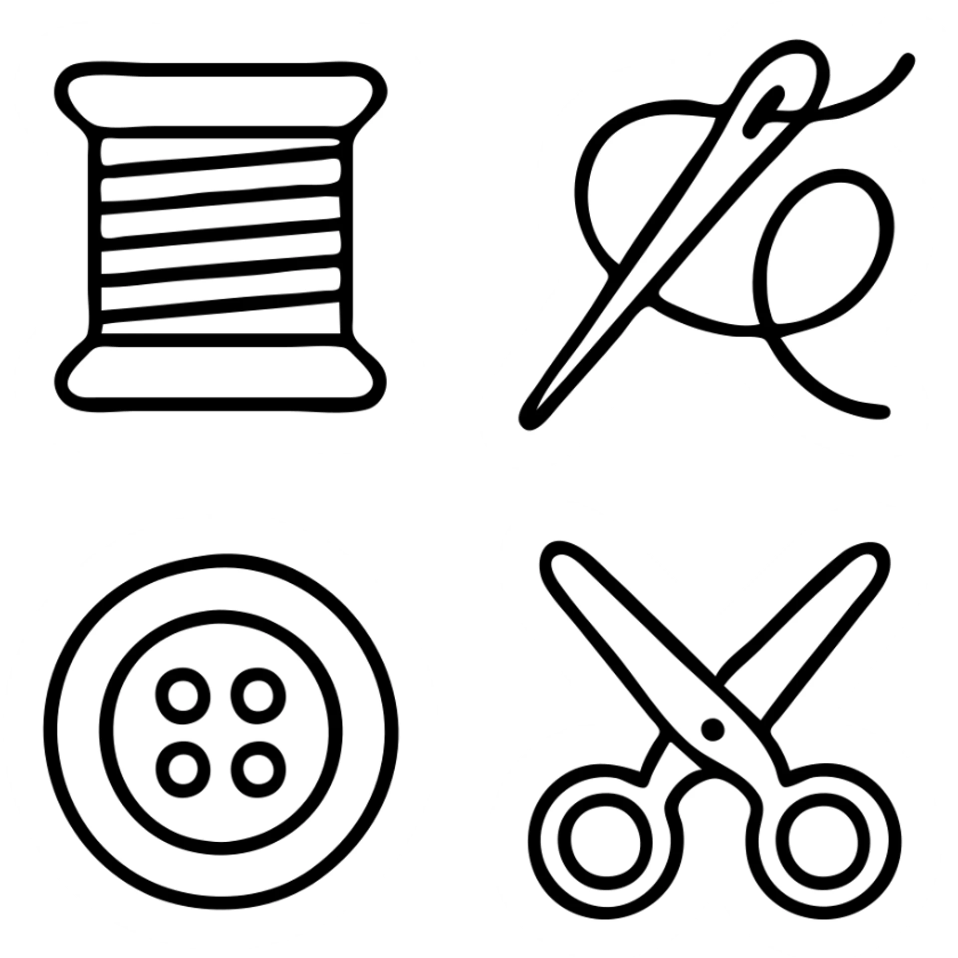 set of icons on the theme of sewing and needlework sticker