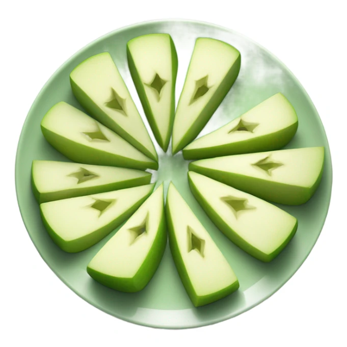 Slices of green apple on a plate sticker