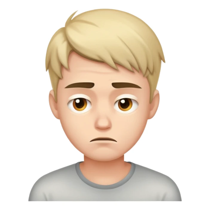 young man with a troubled look on his face sticker