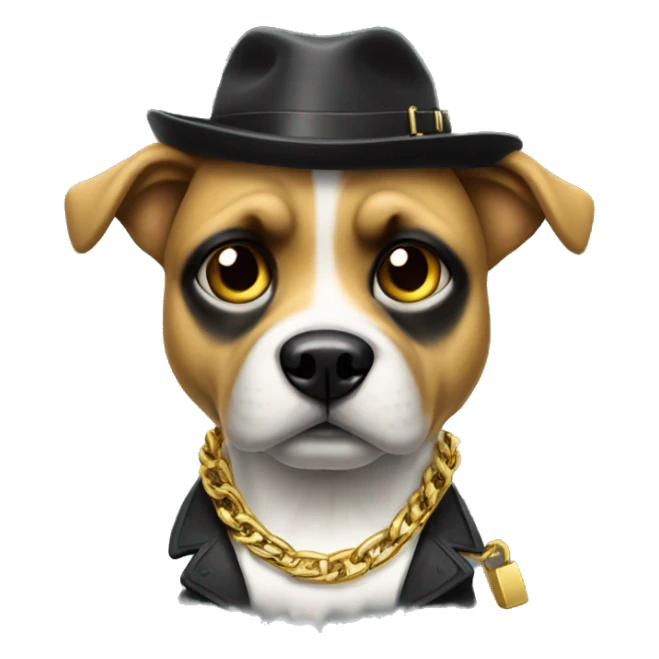 Gangster Dog with a gold chain saying puntos sticker