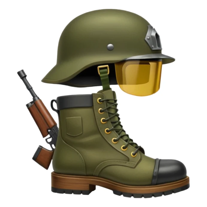 Military rifle boots helmet  sticker