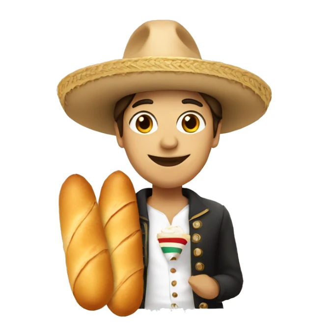 parisian with mexican hat and a baguette sticker