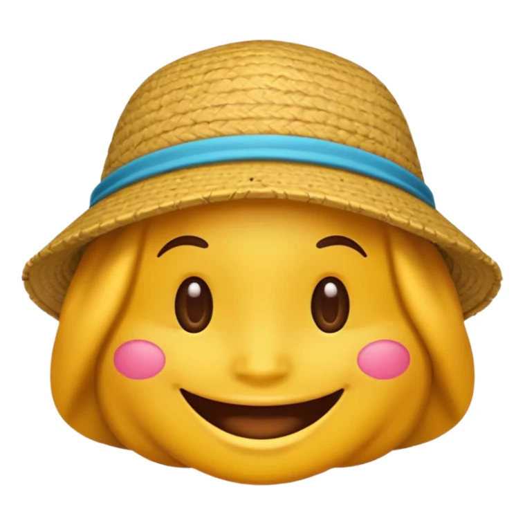 African hat on smiling yellow emoji sticker