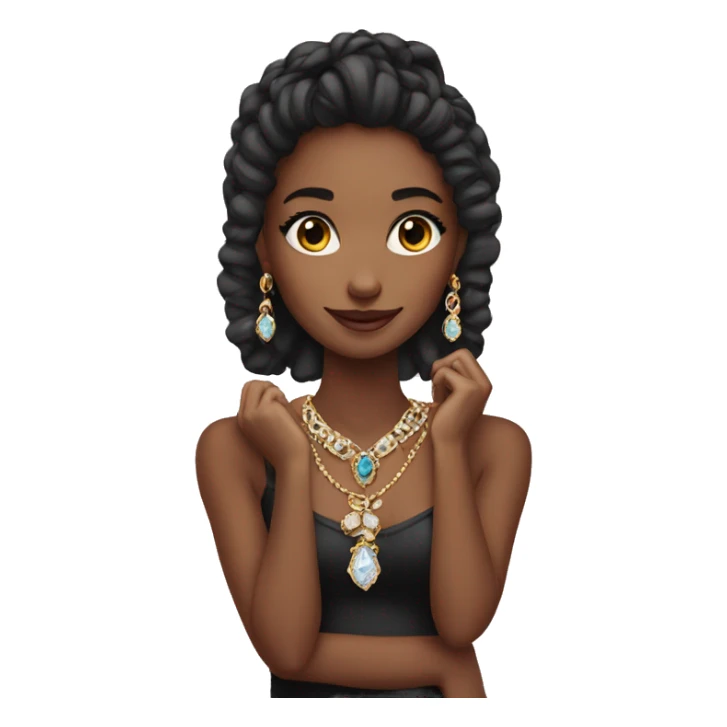 girls showcasing exquisite jewelry sticker