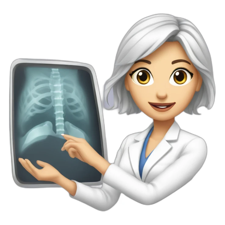 Posh-Radiologist-performing-breast-mammography-to-leni-klum sticker