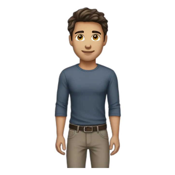 brunette man medium hair clean shaven sticker