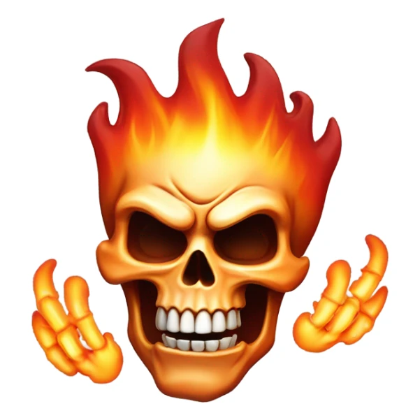 Flaming skull flipping the middle finger while smoking a cigar sticker