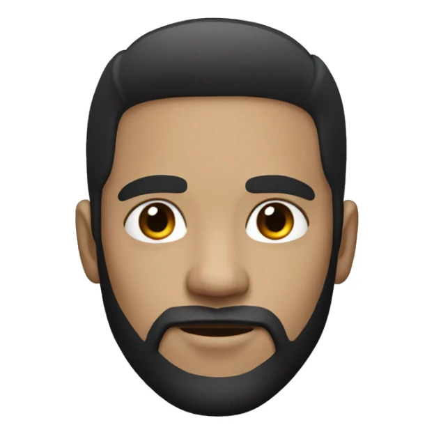 light skin man with black hair, beard and thick eyebrows sticker