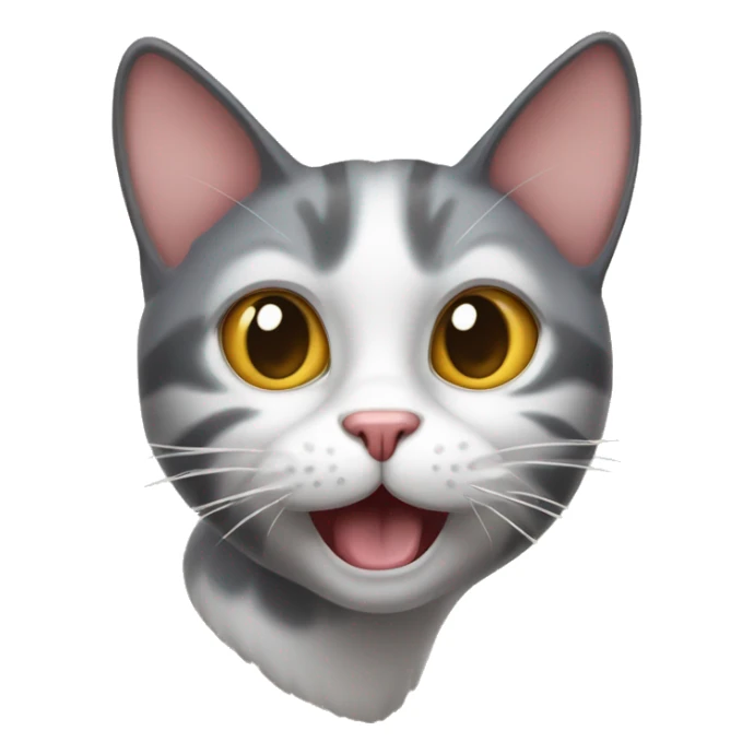 The cat sticks out its long tongue and blinks its left eye sticker