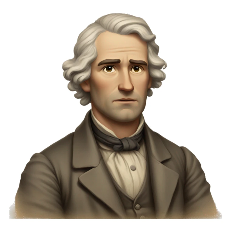 sad, handsome white man, 1800s, farmer, no mustache sticker