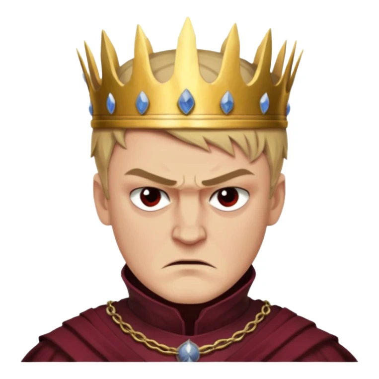 Joffrey Baratheon angry  from Games of throne character face only younger sticker