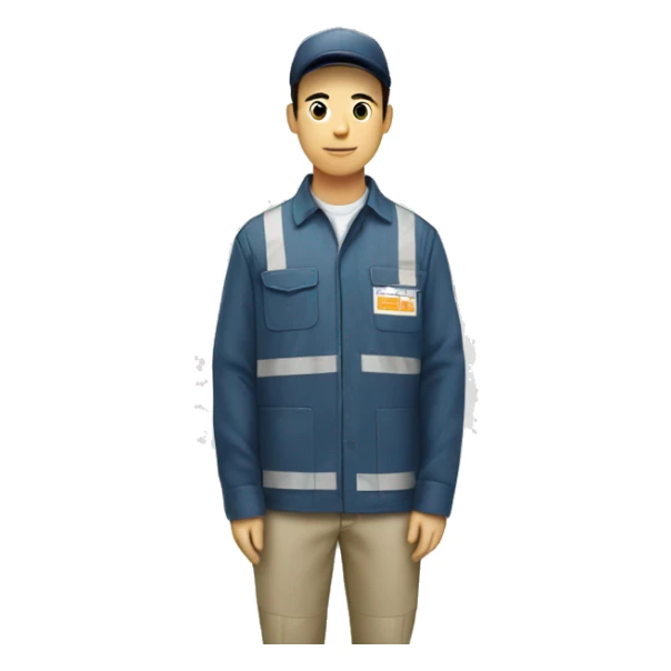 Worker in Warehouse wear wing in korean sticker