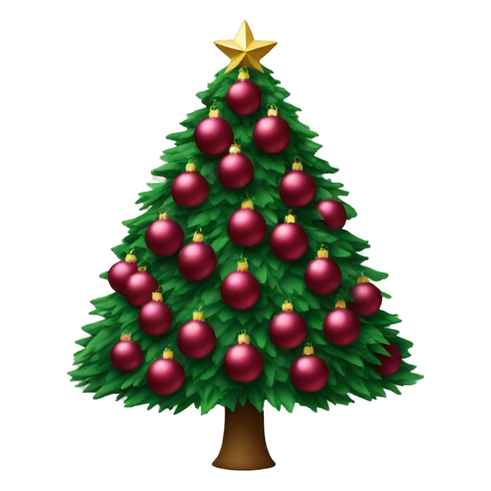 Christmas tree with burgundy balls sticker