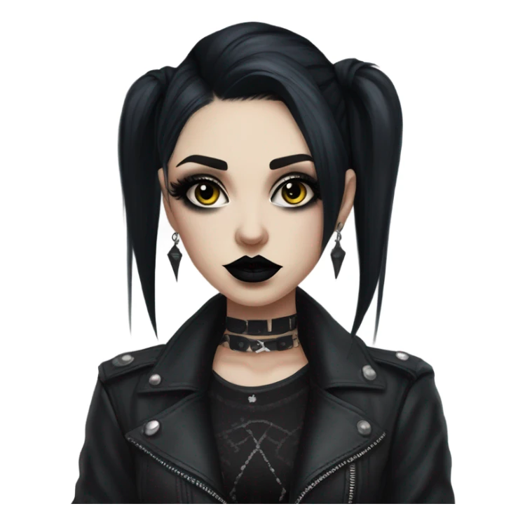 realistic portrait of a girl goth sticker