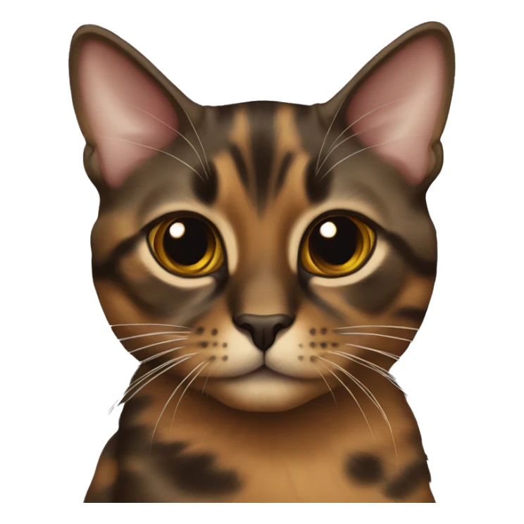 brown only torti cat painting  sticker