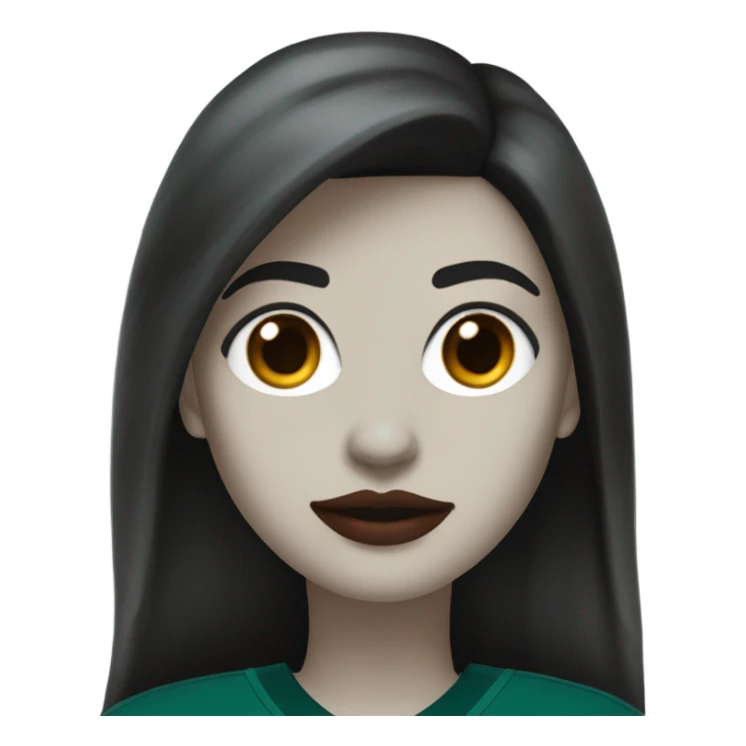 White female long dark hair red lips wearing Philadelphia Eagles jersey sticker