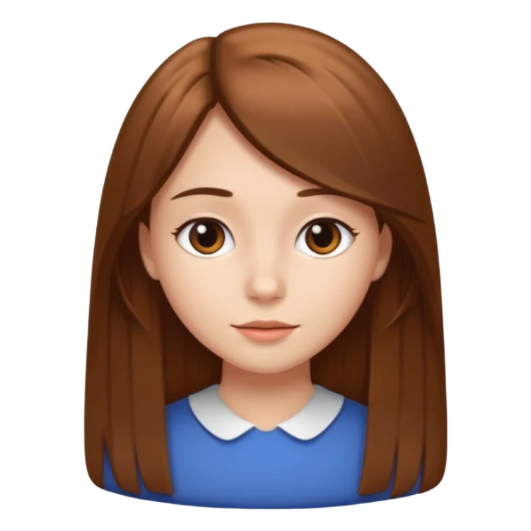 Girl with brown Straight hair and face sticker
