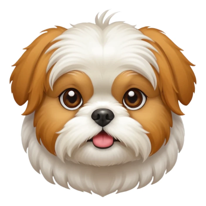 White ShihTzu dog with ginger ears sticker