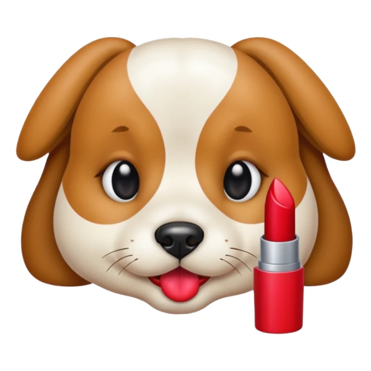 Dog is wearing a lipstick  sticker