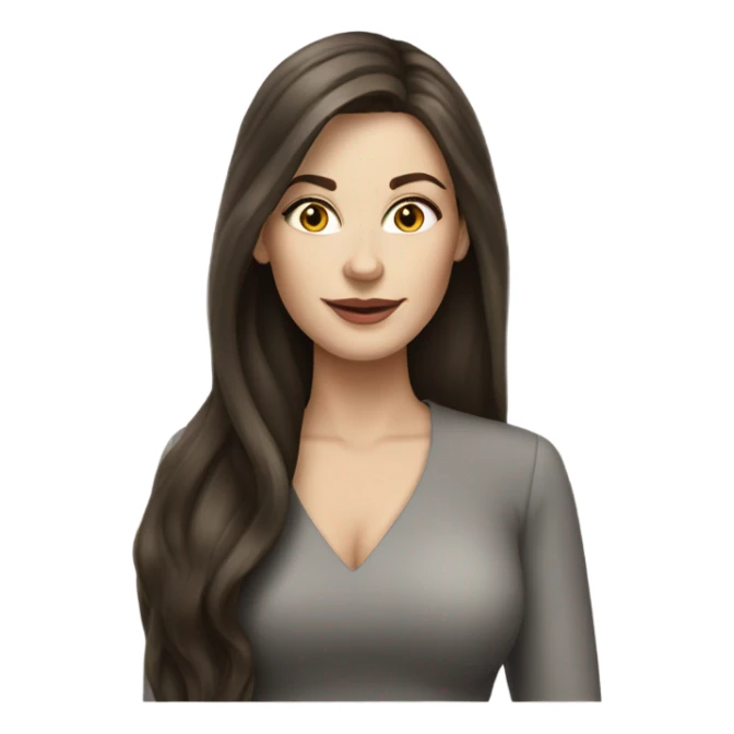 hot rich white brunette woman with long hair sticker