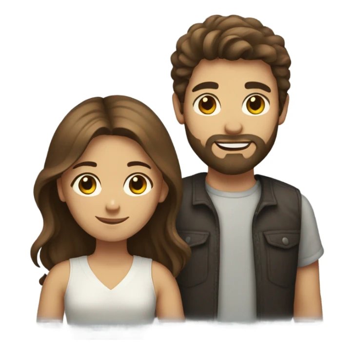 brown haired girl and bearded boy sticker