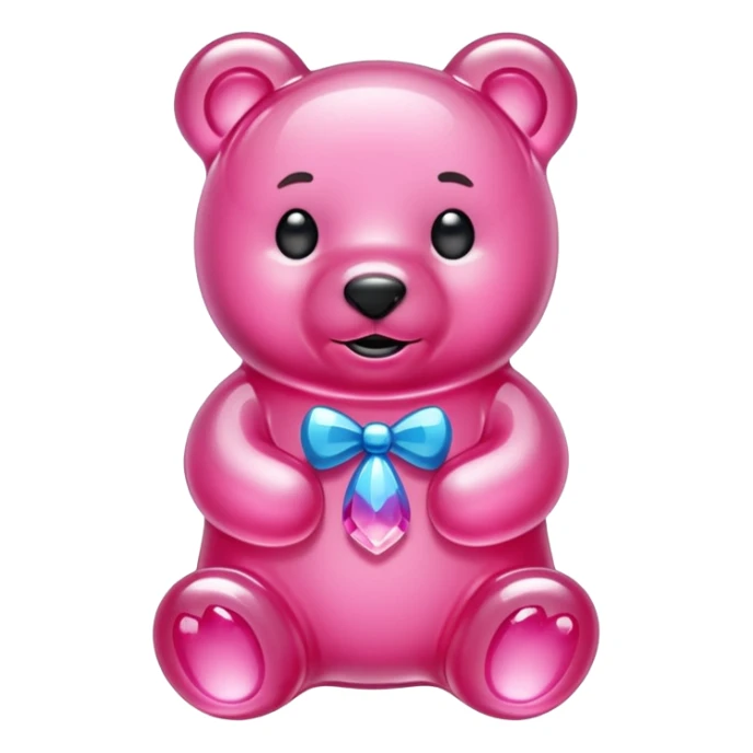 Pink Gummybear made out of crystals sticker