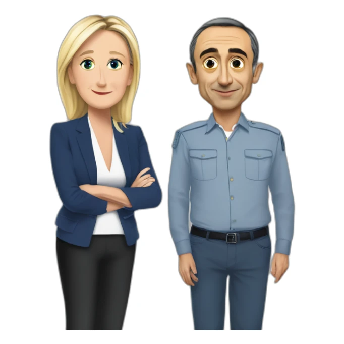 Marine le Pen with Éric Zemmour  sticker
