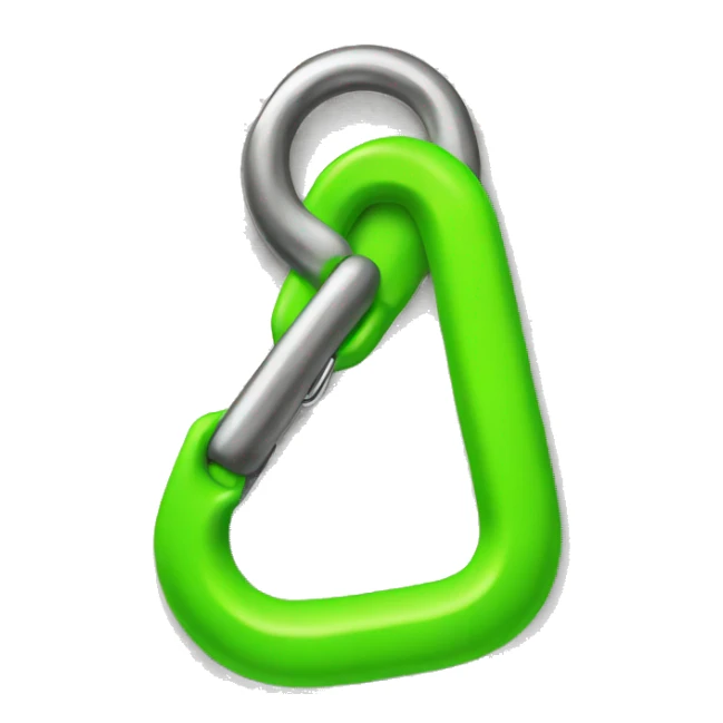 neon green climbing carabiner  sticker