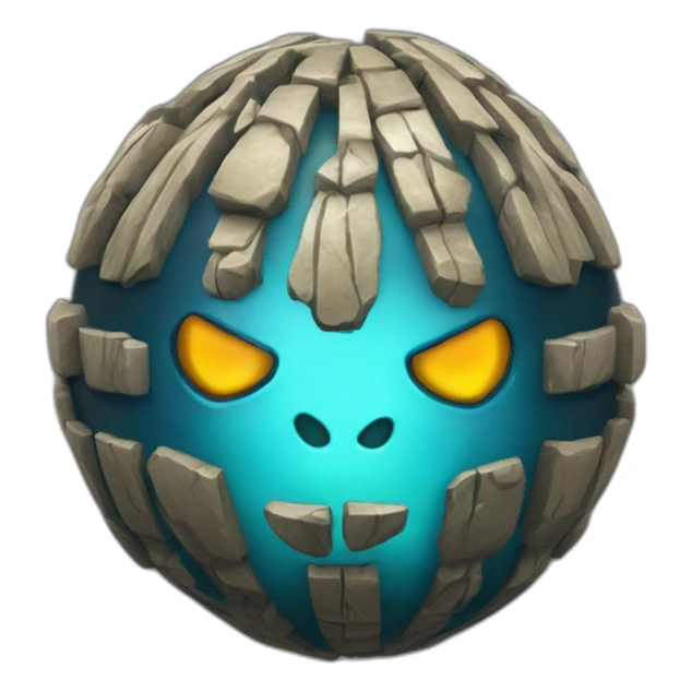 3d sphere with a cartoon beaming tripwire Guardian skin texture with dragon eyes sticker
