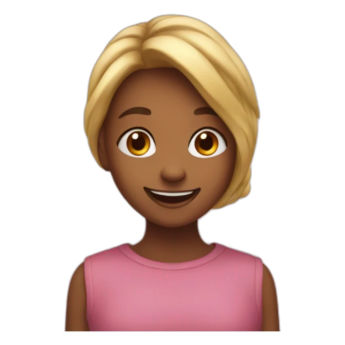 Happy girl with love sticker