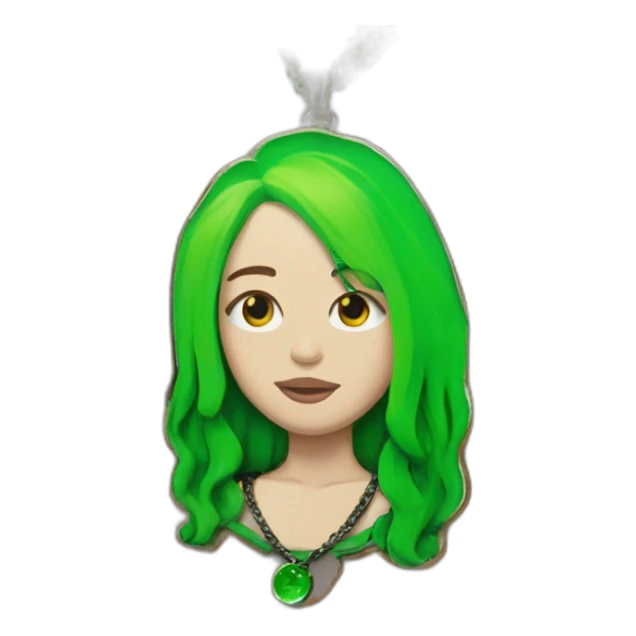 Billie eilish green hair necklace sticker