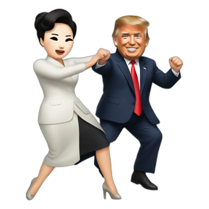 Kim Jung un dancing with Trump sticker