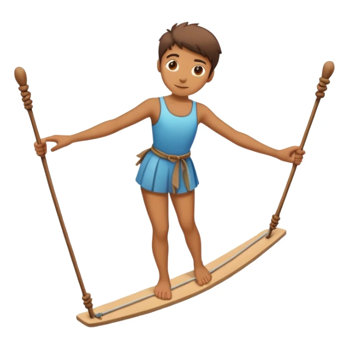 person on tightrope holding balancing stick
 sticker