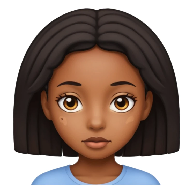 Black girl with eyes going in different directions sticker