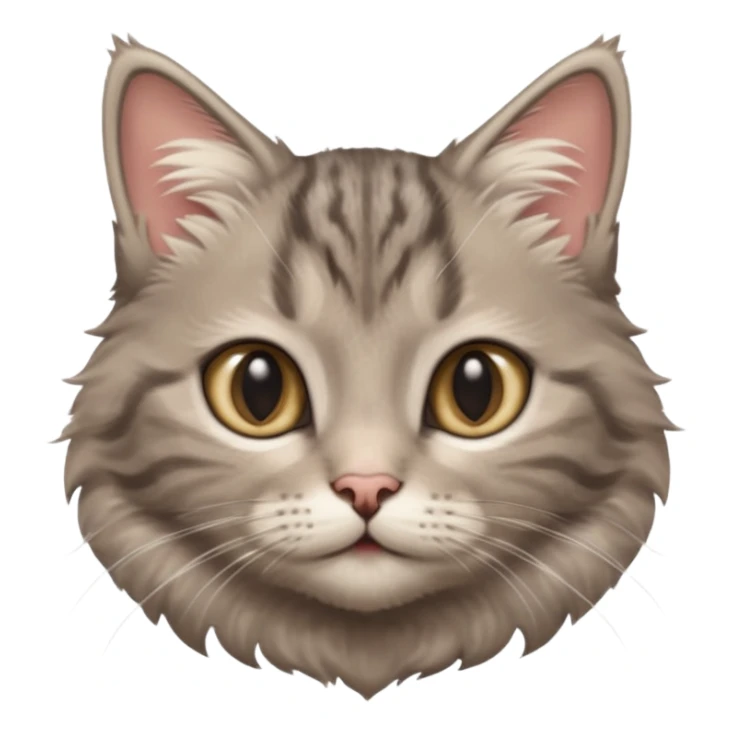 A high-resolution photo-realistic digital illustration of a grey tabby cat kitten, chest upward sticker