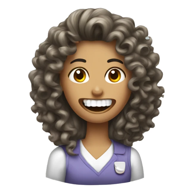 Curley hair Woman getting tooth pulled  sticker