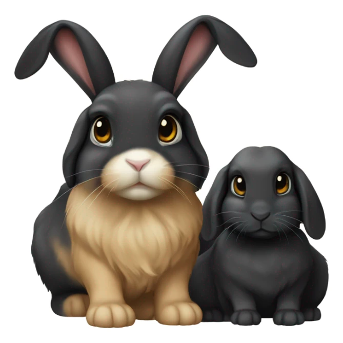 black lop rabbit and golden lop rabbit sticker
