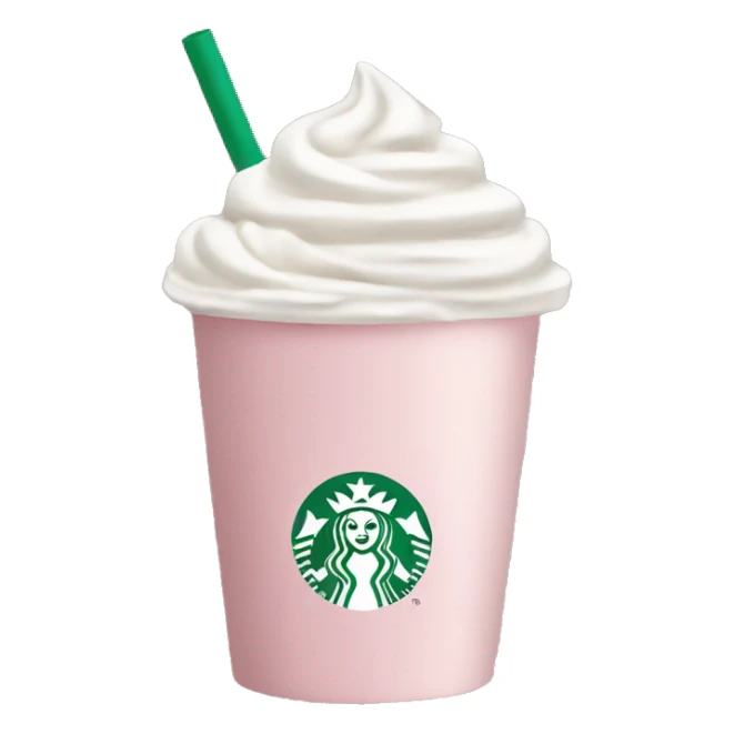 Light pink Starbucks cup with white cream  sticker