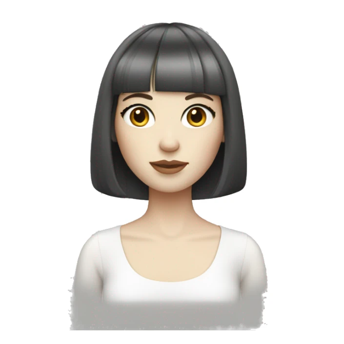 pale skin girl with fair bob and bangs haircut  sticker