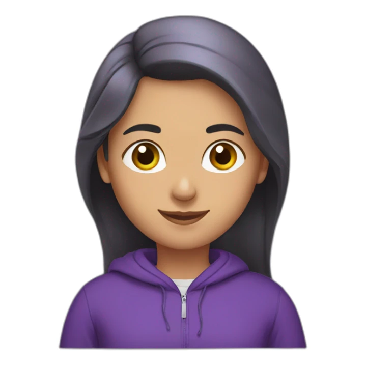 Armenian women in purple sweatshirt and congratulating  sticker