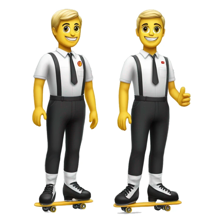 waiter on roller skates McDonald's uniform realistic 60's stye sticker