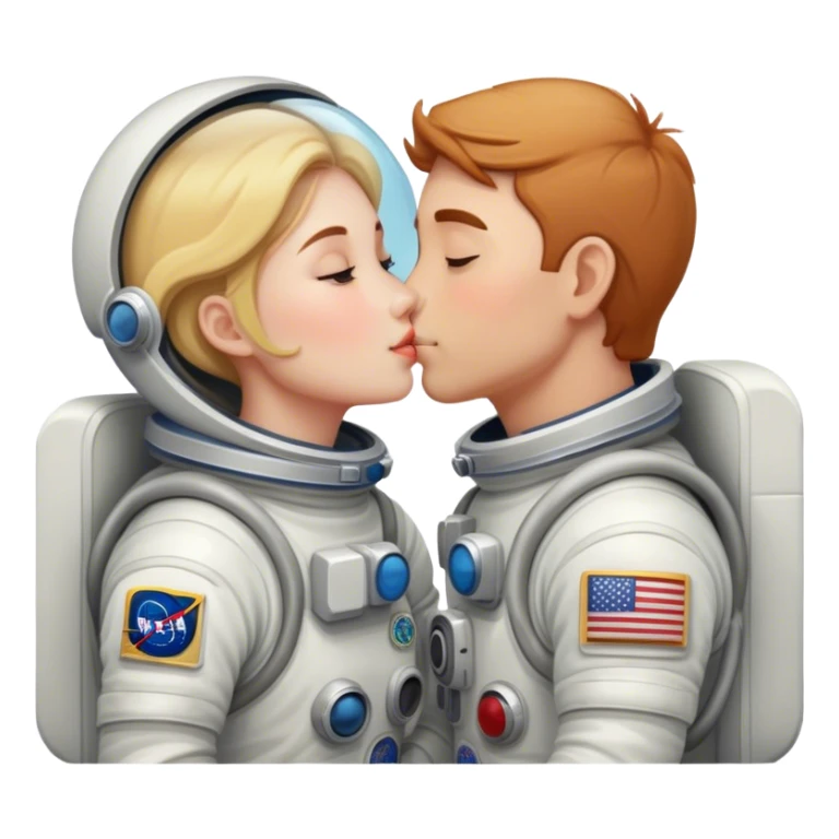 Astronaut couple kissing together  sticker